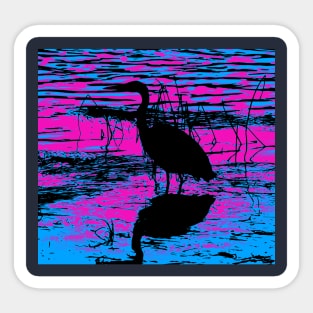 Midnight Heron - Blue Heron Sticker